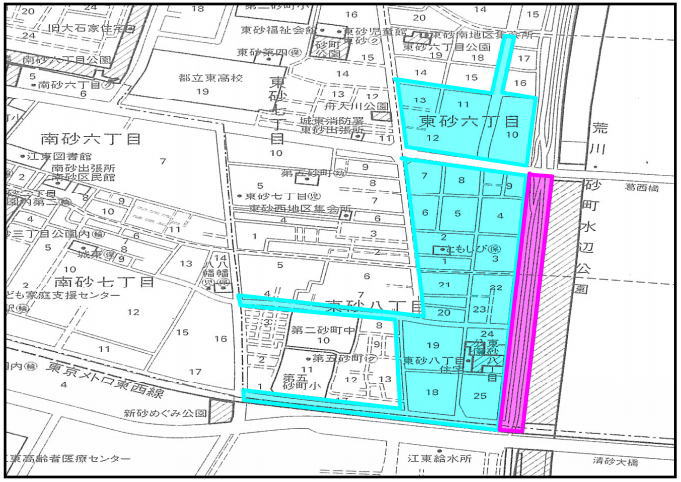江東花火大会の交通規制図