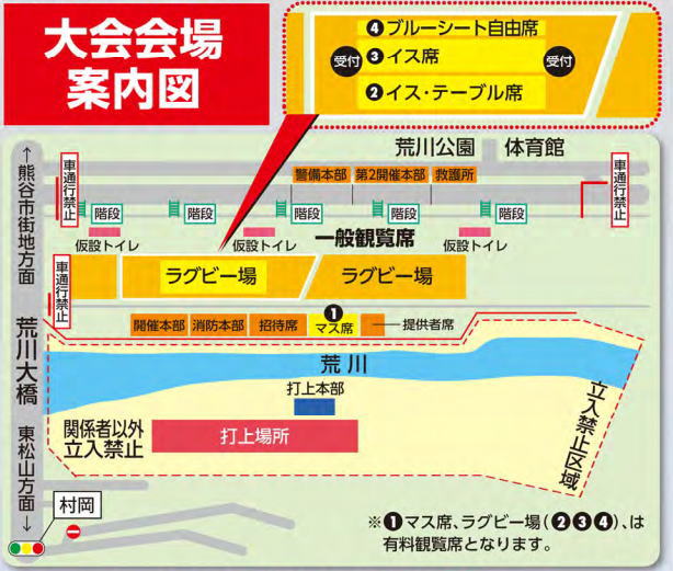 熊谷花火大会の有料と無料の花火観覧場所